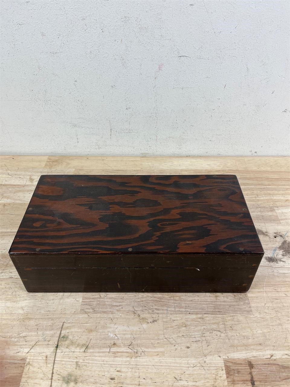 Wooden Jewelry Box with Vintage Jewelry
