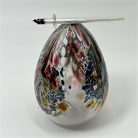 Maytum Studio Handblown Glass Pear-Shaped Oil Lamp
