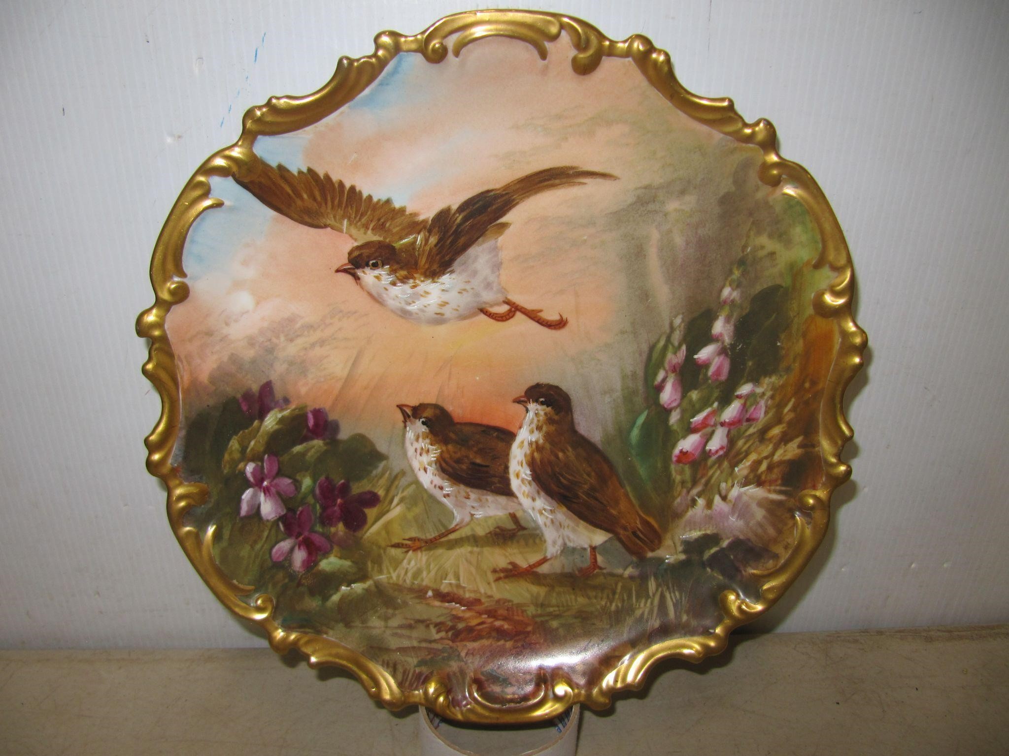 LIMOGES 13" WALL PLAQUE, HANDPAINTED