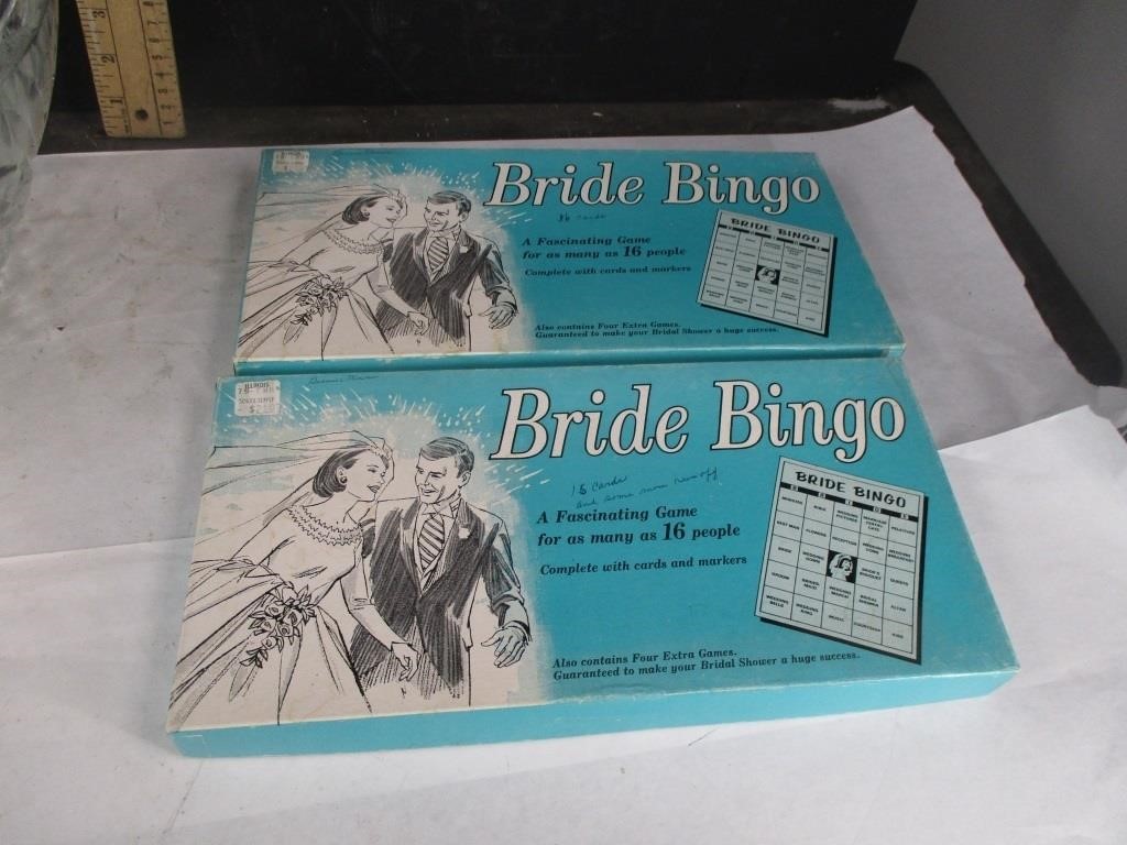 1 punch bowl, 2 games of brides bingo