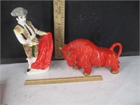 Matador and bull figurine