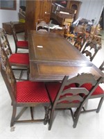 Antique Dinning Table w/ 8 Chairs