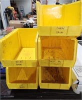 5 yellow stackable sorting bins.