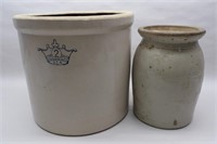 2 Gallon Blue Crown Crock and Jar