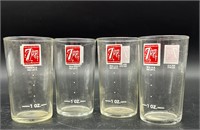 4 VTG 7UP GLASSES