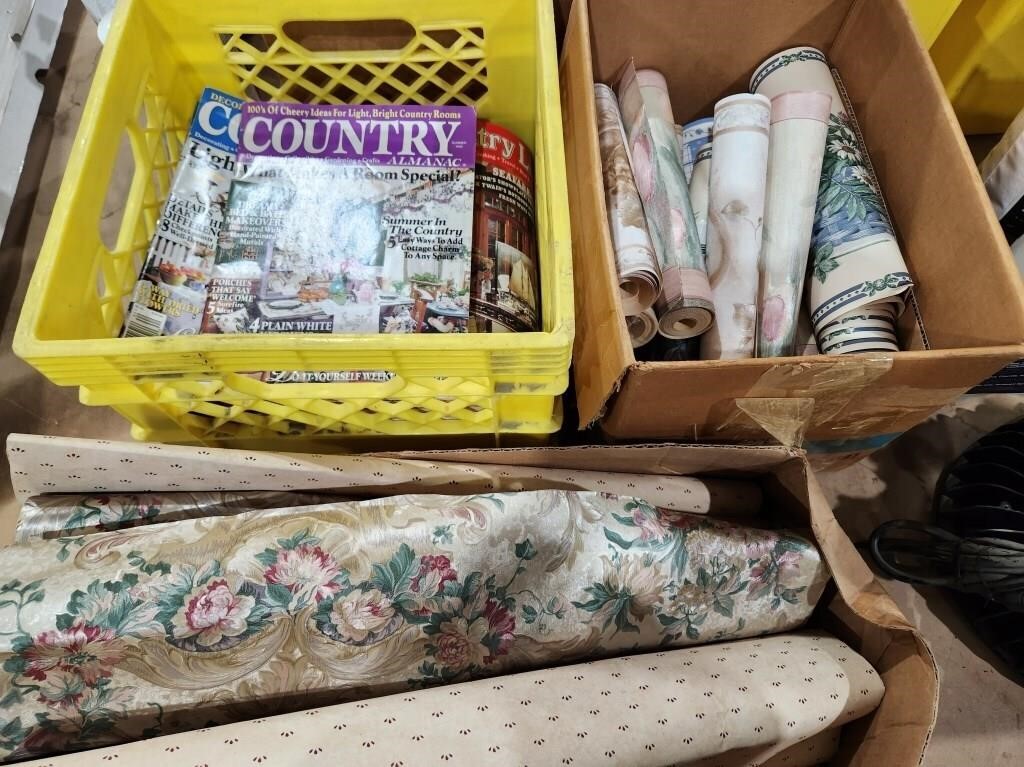 Bundle with crate of home decor magazines &