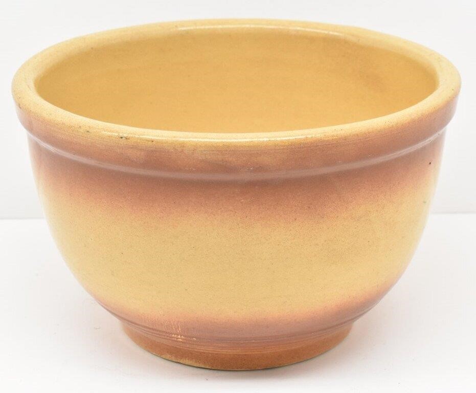 Primitive Pottery Stoneware Crock Bowl 10"