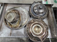 Silver bundle. Trays, oval plates, bowls &
