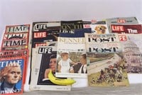 Early Mags:Time,Post,Look,Life,J.F.K,Moon Landing+