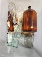 Bundle with Records & vintage glass bottles