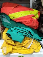Bundle with 2 yellow, 1 green rain coats &