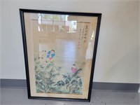 Vintage Japanese on silk painting