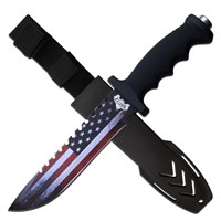 Master Usa 12.5in Fixed Blade Knife Us Flag