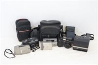 10 Vtg./Dig Cams: Polaroid, Nikon, Pentax, Olympus