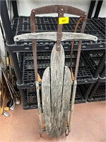 4ft Vintage wood and iron sled