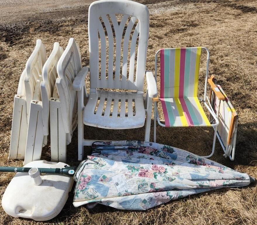 bundle with set plastic chairs, folding chairs,