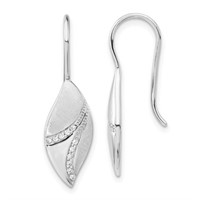 Silver Austrian Crystal Brushed Lead Earrings