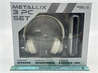 NEW Gabba Goodd Metallix 3pc Set Headphones
