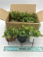 NEW Lot of 6- Fake Plants W/Pot & Stand