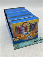 NEW Lot of 6- Imagine 64ct Crayons W/ Built in