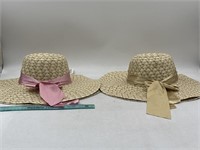 NEW Lot of 4- Woven Sun Hats W/ Bows
