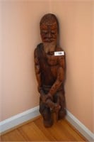 Hand Carved Wood Statue ( Missing Foot)