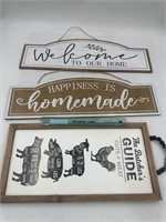 NEW Lot of 3- Large Wooden Signs