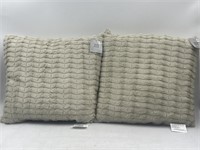 NEW Lot of 2- Helper Pouse Brushed Faux Fur Pillow