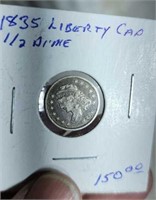 1835 Liberty capped bust half dime
