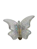 Iridescent Glass Butterfly Figure on Brass Base
