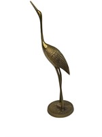 Vintage MCM Brass Crane Figure