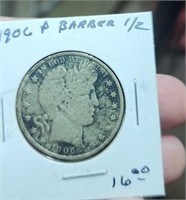 1906 P Barber silver half dollar