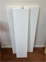 10”x40” white wood shelving x3