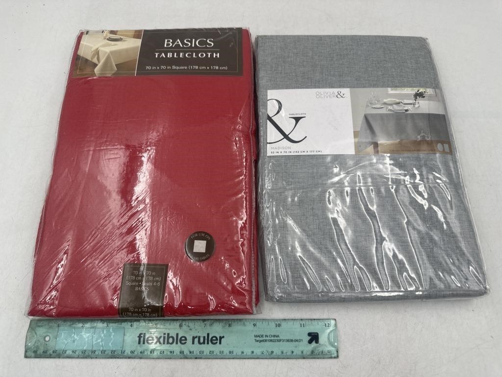 NEW Lot of 2- Rectangle & Square Table Cloths