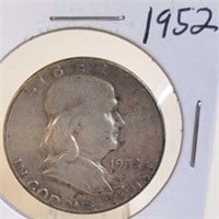 1952 Ben Franklin Silver Half Dollar