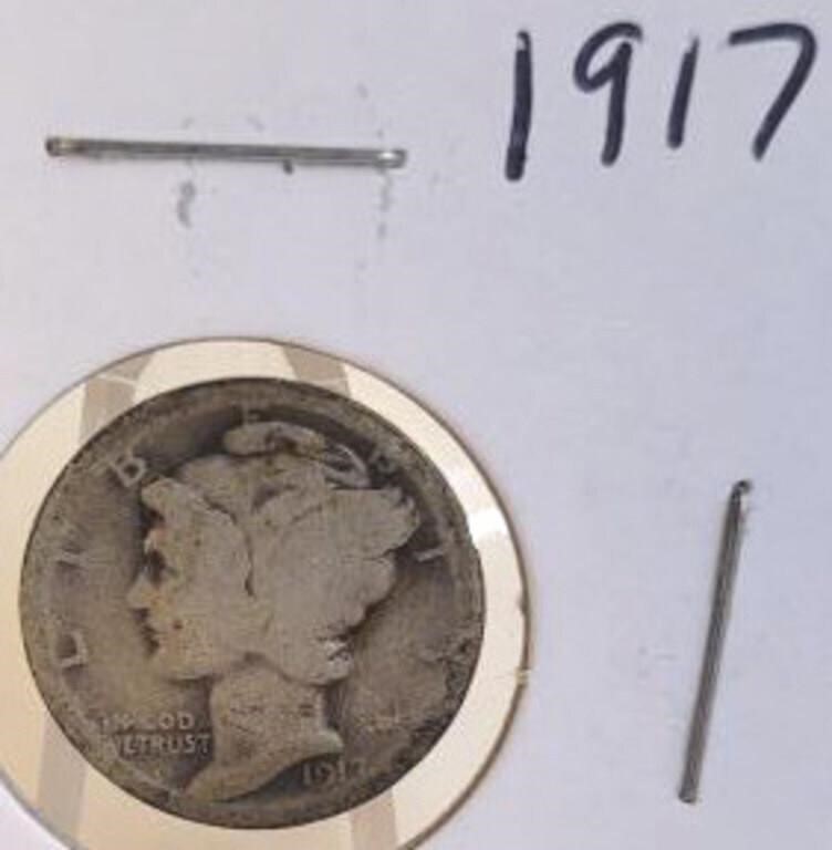 1917 Mercury Silver Dime