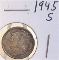 1945 S Mercury Silver Dime