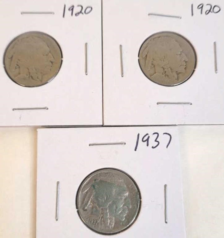 (2)1920 & 1937 Buffalo Nickels