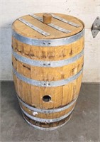 Wood Barrel w/ Lid - 32" x 21"