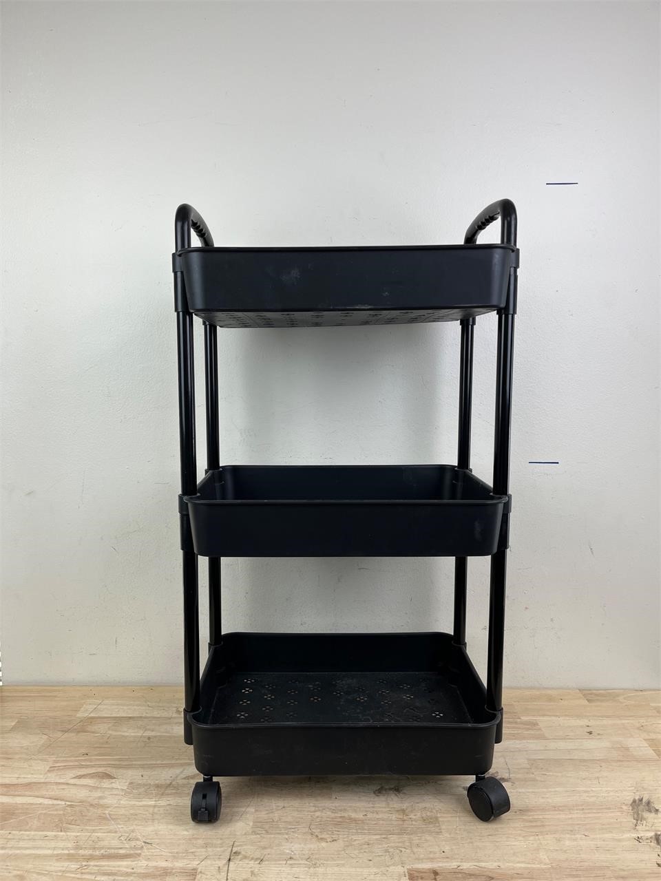 Black 3-tier rolling cart