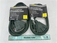 NEW Pro Essentials 15ft 3Outlet Extension Cord