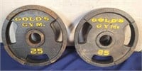 2 - Golds Gym 25 lbs. Weights