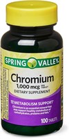 Spring Valley Chromium 1,000 mcg 100 tabs