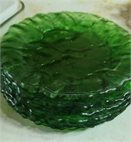 Group of 6 green plates