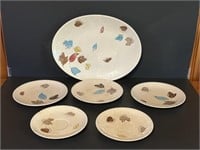 Fallen Leaves Pattern Saucers & Serving Plate