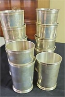 11 sterling silver mint julep cups.