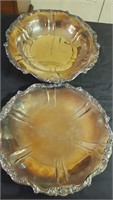 Matching Silver-plated bowl and tray