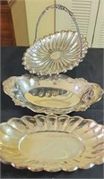 Silver-plated serving trays