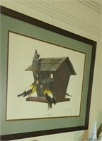 Ray Harm Evening Grosbeak signed print approx 25