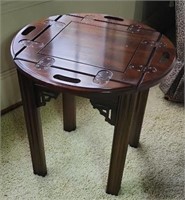 Side table with fold up sides on top approx size